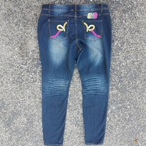 🔥4/$40 Y2K Rocawear   Skinny Jeans with Patches size 20 women's Contrast jean